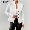 JPNTKY Women's Vintage Casual Solid Color Print Autumn Winter Long Sleeve POLO Neck Jacket International Designs & Coats