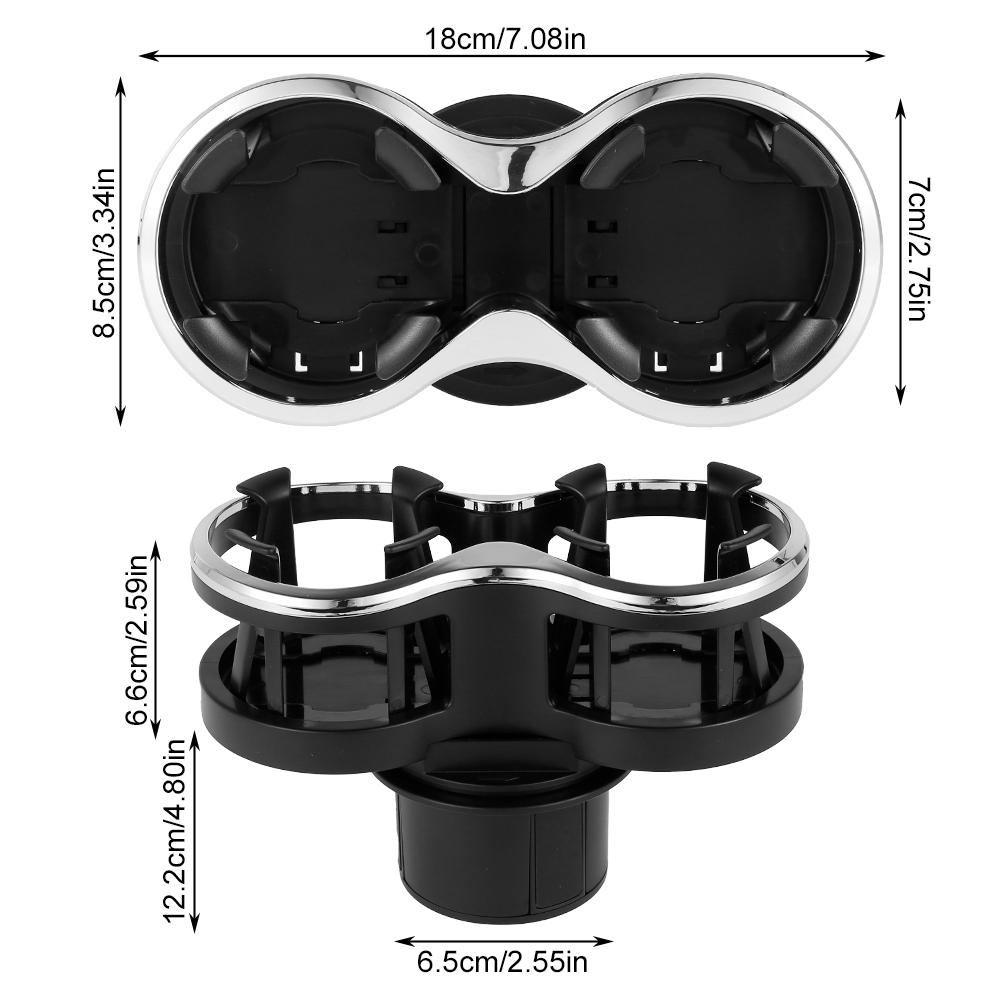 

Автомобильный держатель для стакана 2 в 1 с двумя отверстиями для бутылок с водой, универсальный автомобильный держатель для напитков с регулируемым основанием, устойчивый к сотрясениям, автомобильные органайзеры чёрный