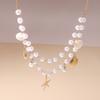 Fashion Summer Beach Shell Starfish Pendant Necklace for Women Girls Pearl Choker Necklaces Party Holiday Jewelry Gifts