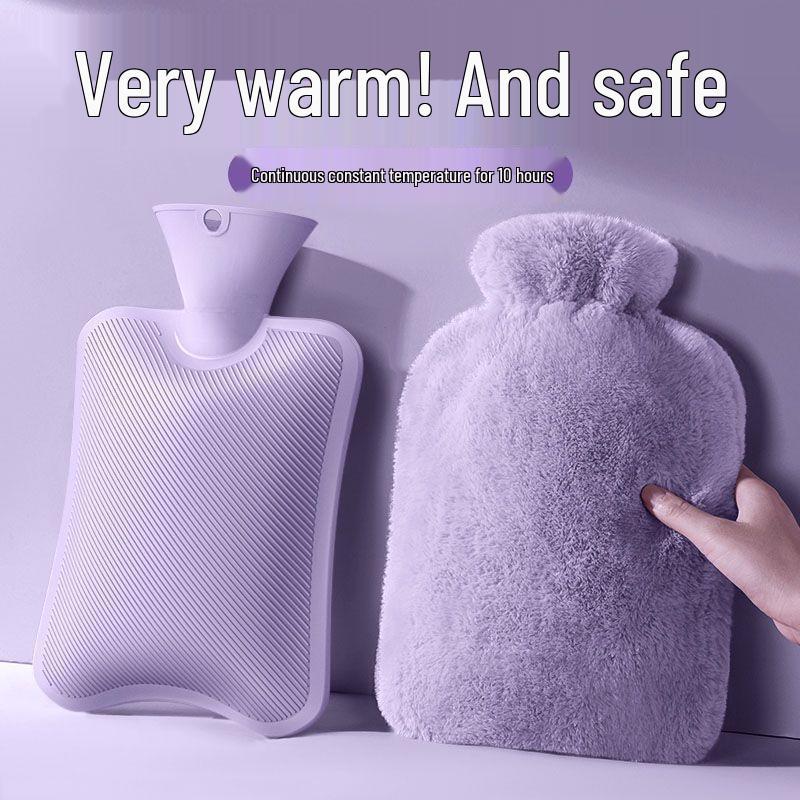 Plush Explosion-Proof Hot Water Bottle & Hand Warmer with Thick Cover