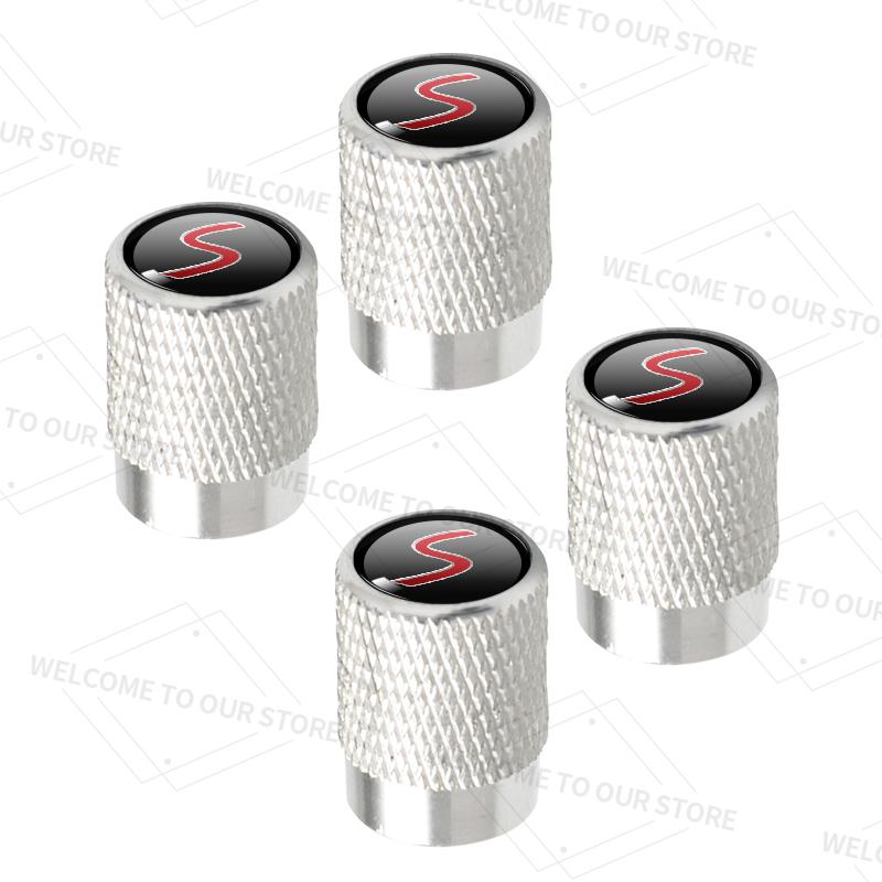 4pcs/1set For Mini JCW R50 R55 R56 Cooper S  John Cooper Works S Logo Car Valve Caps Wheel Tires Air Tyre Stem Protective Cover