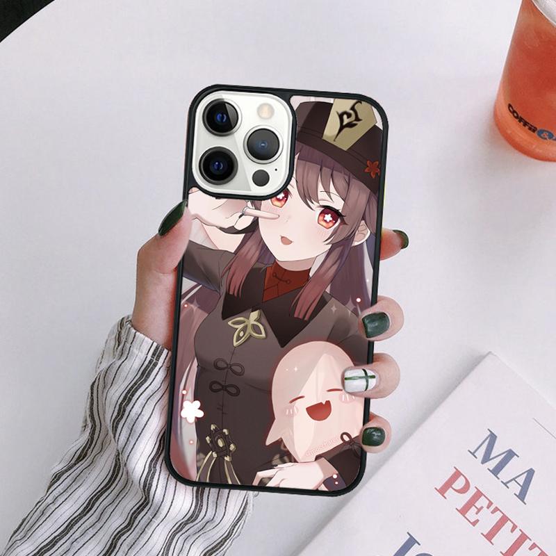 Cartoon Hu Tao Genshin Impact Phone Case For iPhone 17 Air 14 13 12 16Pro Max 15 11 Plus Max Cover Shell coque