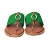 Bridget Birkin Women's Metal Motif Thong Sandals, Green, Size 23.0 Cm
