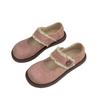 New college style Velcro Mary Jane shoes autumn height increase soft sole retro shallow mouth single shoes
