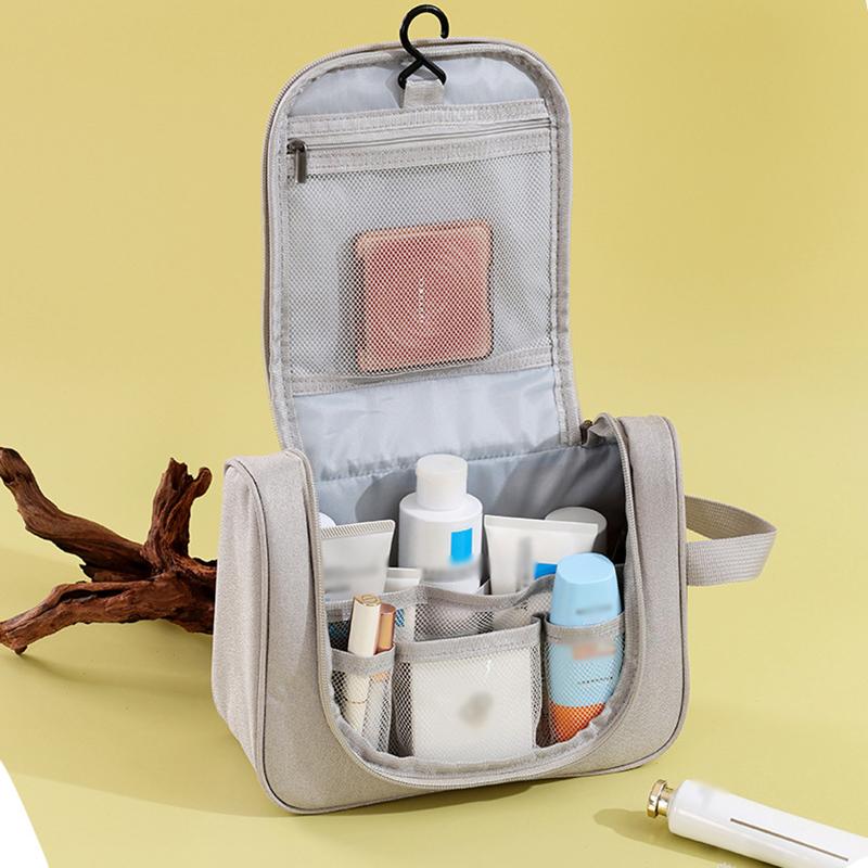 Multiple Grids Travel Cosmetic Bag Portable Hook Wash Bag Carry On Storage Bag