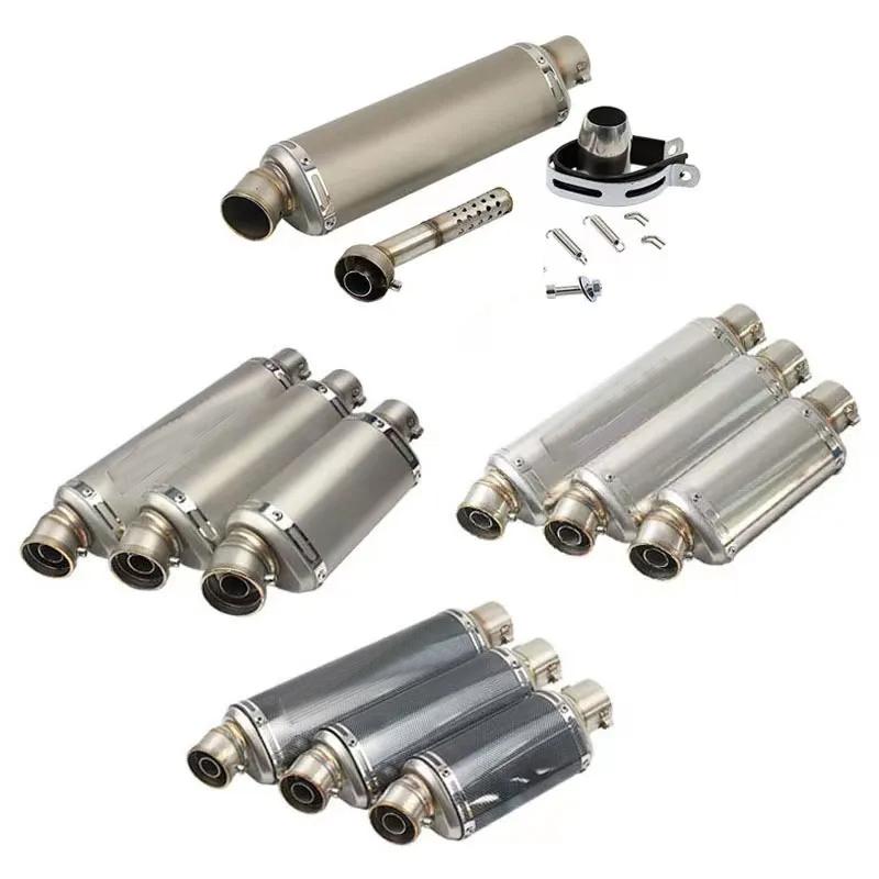 51mm Universal Motorcycle Exhaust Stainless Steel Muffler Escape 310 370 440 Mm Pipe 100cc-1000cc ATV GP Scooter For Fz6 Pcx125