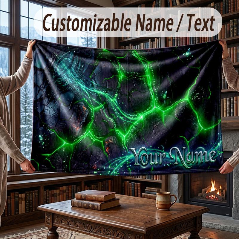 Coperta Morbida e Accogliente a Tema Magia Fantasy con Nome Personalizzato per Divano Letto Casa