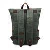 Backpack Student Backpack Retro Travel Backpack Outdoor Sports Waterproof Waxed Canvas Travel Bag with Leather