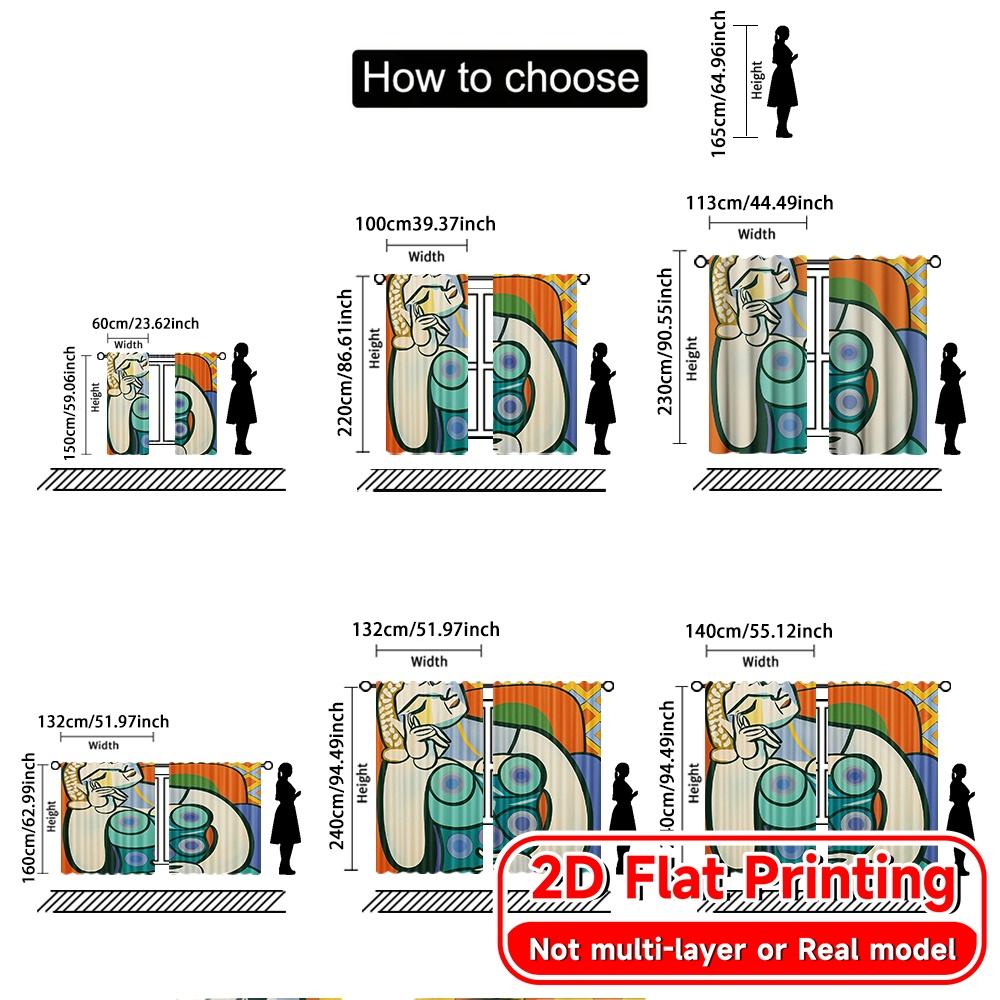 2 szt., zasłony DRUKOWANE PŁASKO 2D (Bez Roda) Abstrakcyjne Zasłony z Nadrukiem Marzeń Festiwalowe Trwałe Poliestrowe Zasłony Termiczne