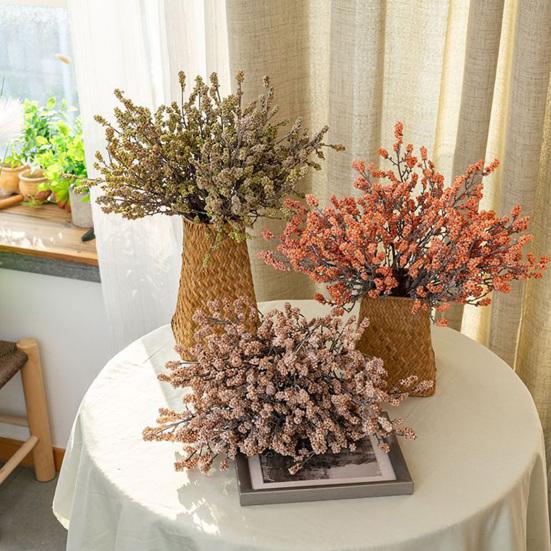 4 Pcs Artificial Berry Stems Faux Fruit Branch Realistic Fake Plants Ornaments for Christmas Wreath Crafts Wedding Party Winter Home Decor