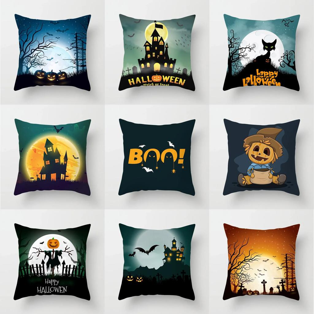 Halloween Horror Scarecrow Pattern Office Living Room Sofa Car Decorative Pillowcase