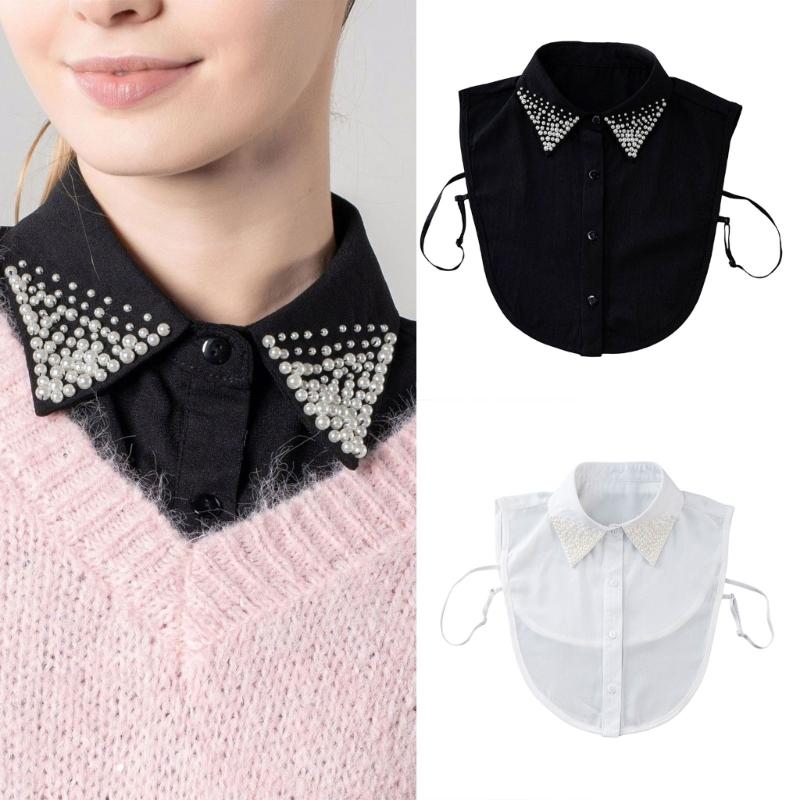 Detachable Lapel Collar False Elaborate Girls Collar Accessory Jeweled Collar Graceful Art Decorative False Shawl