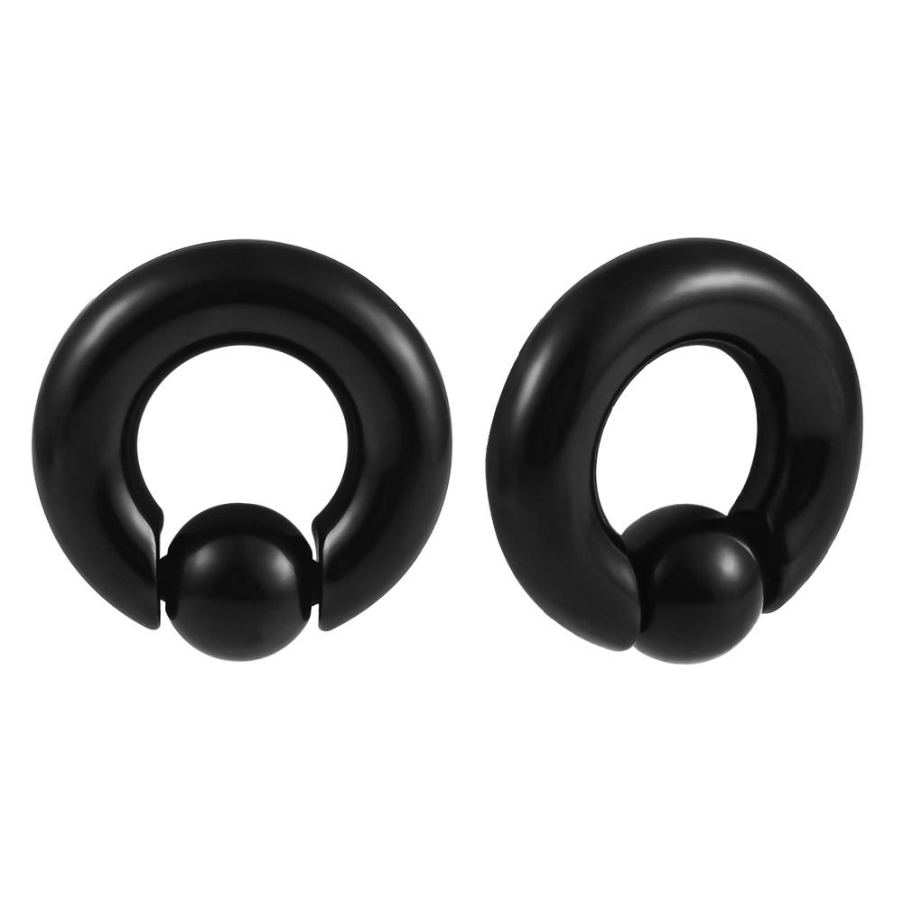 Vankula 2pcs Ear Plug Tunnels 316L Stainless Steel Piercing Captive Hoop Ear Gauges Weights for Flesh Piercing Body Jewelry