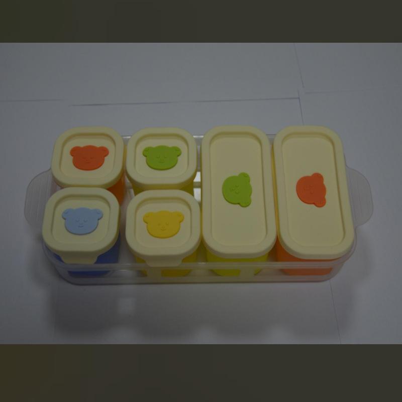 Baby food supplement box storage frozen grid silicone mold can be cooked meat mud complementary food packing box ice grid