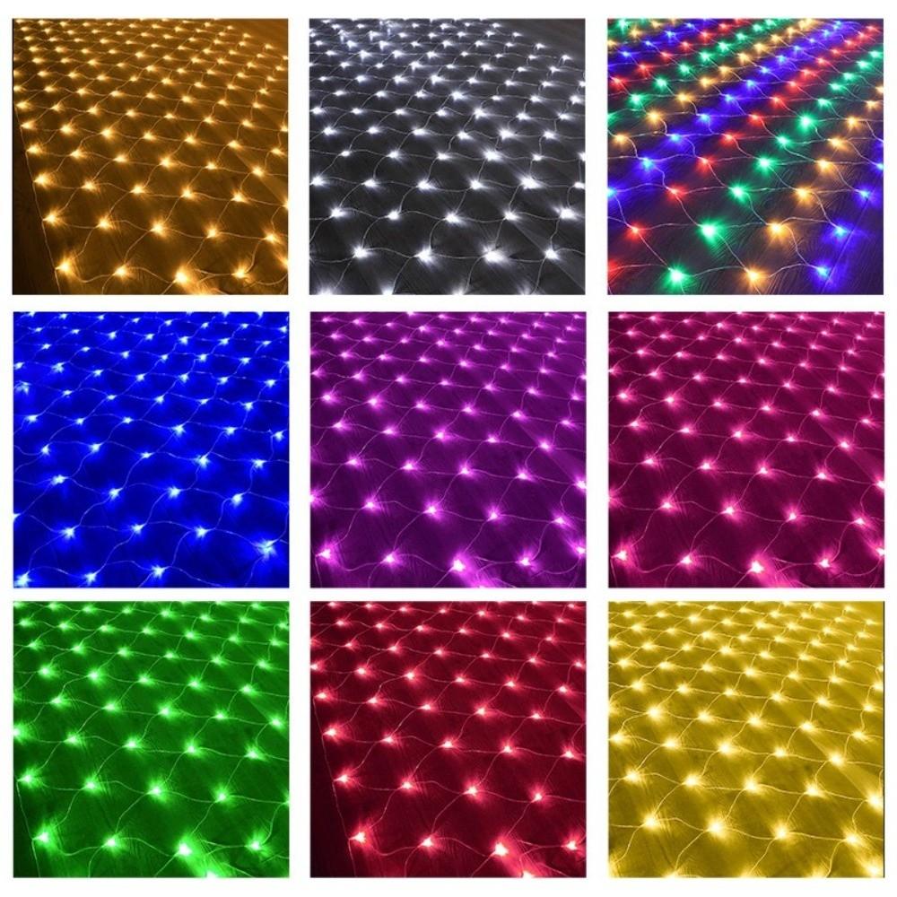 EU Plug LED Net Mesh String Light Waterproof 1.5x1.5M Fairy Light Garland 3mx2m 3 Color Christmas Net Lights Wedding Party