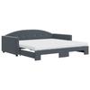 VidaXL Lit de jour et gigogne et matelas gris foncé 100x200 cm velours, canapé-lit, canapé-lit confortable, lit de jour 3197333