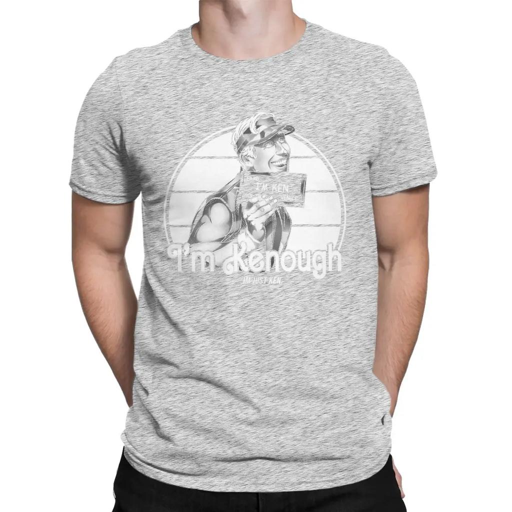 I Am Kenough Ryan Gosling Men T Shirts Leisure Tee Shirt Short Sleeve Crewneck T-Shirts 100% Cotton Plus Size Clothing