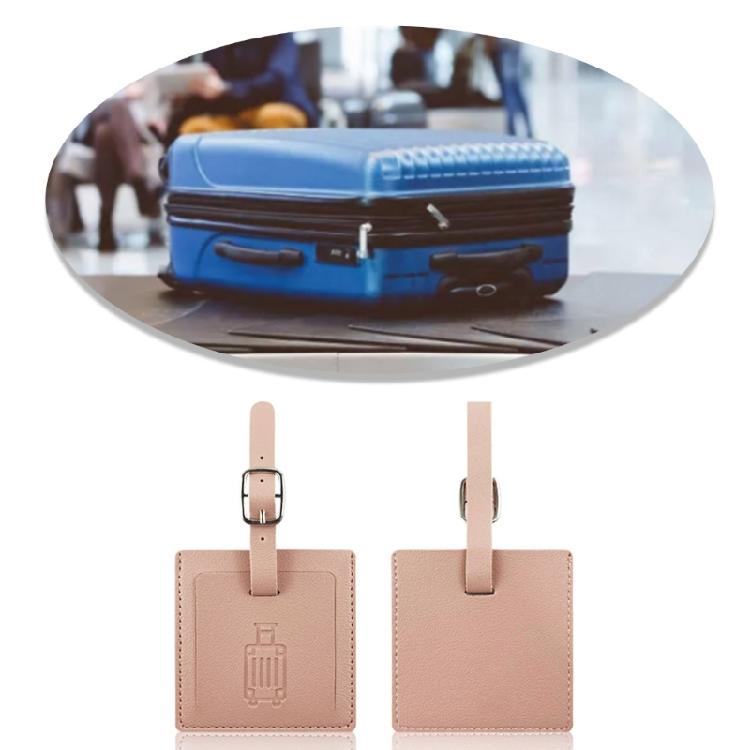 Suitcase Square Label PU Leather Labels School Bag Name Card for Trip Security