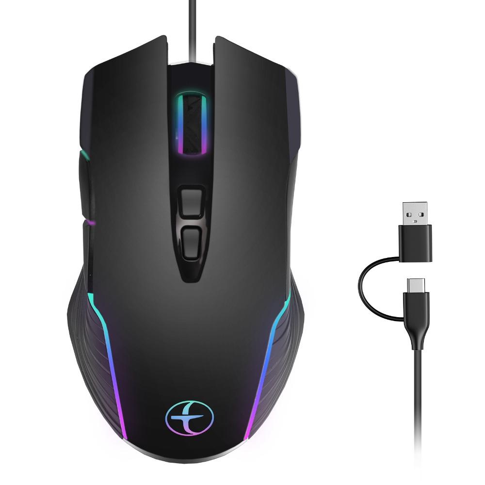 

USB/Type-C Wired Mouse LED Backlit Optical Wireless Mouse 2.4G Wireless Mouse Office Home Wired Mouse