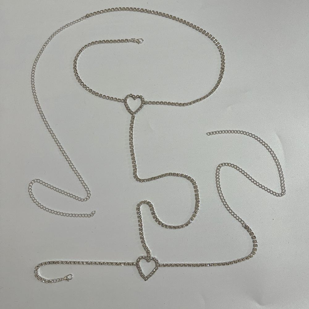 Außenhandel Grenzüberschreitend Heiß Einfach Vollständig Besetzt Liebendes Herz Beinarmband Taillenkette Mode Sexy Körperketten Weiblich