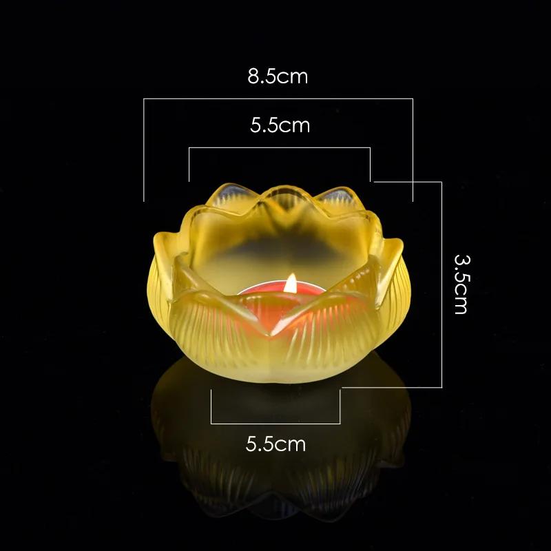 Lotus Shaped Candle Holder, Creative Articles of Worship In Front Buddha, Home, Living Room, Office Decoration, Seven Color, 1Pc