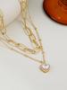 Elegant Fashion Sparkling Heart Pendant Double Layered Collarbone Chain Jewelry Suitable for Daily Commuting & Parties