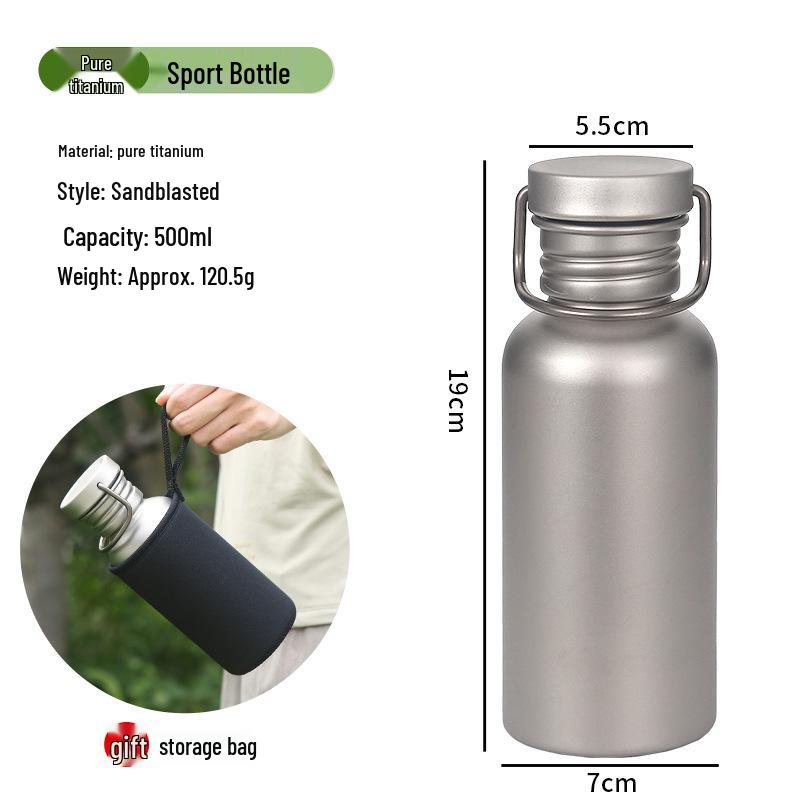 Titanium Sportwaterfles - Draagbaar, Lichtgewicht, Kookbaar voor Fietsen, Reizen, Kamperen