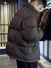 Men's American Style Thick Puff Down Jacket with Stand Collar - 90% High Fill Power, Trendy Loose Fit Outerwear