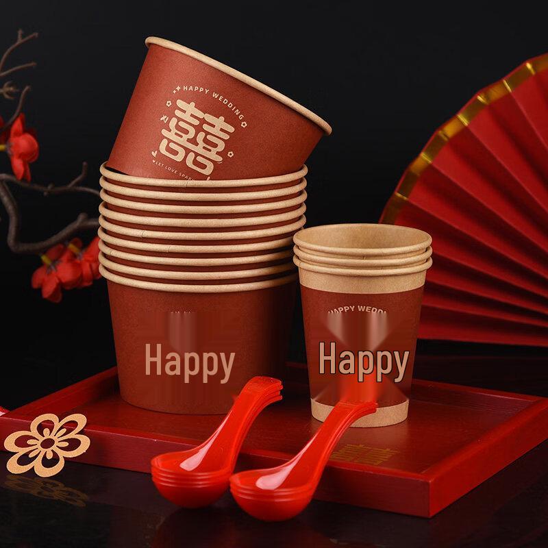 Thickened Disposable Wedding Banquet Red Bowl