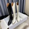 Cowhide version~ leather V-mouth western cowboy boots women's high heel pointed knight boots long boots high boots zipper long boots