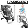 New EVA Stroller Rain Cover Dust Proof Double Zipper Closure Infant Car Rain Cover Breathable Windproof Coverfor Outdoor Travel