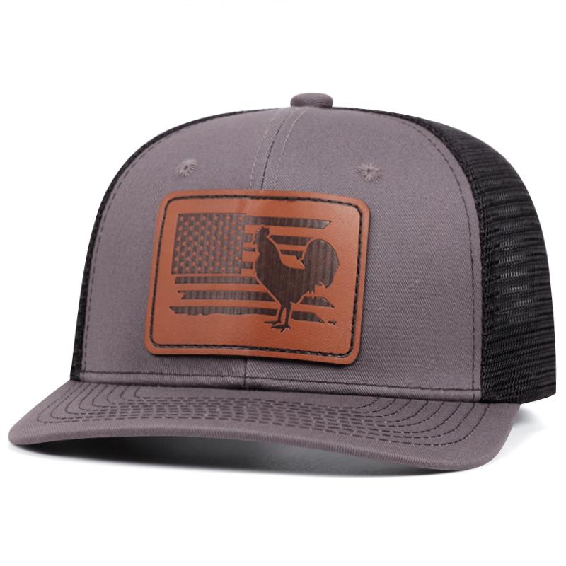 NEUES Hahnhaut-Etikett Mode Entenschnabelmütze Verstellbarer Sonnenschutz Trucker-Cowboyhut Herren Hip-Hop Basecap Snapback-Mütze dunkelgraue
