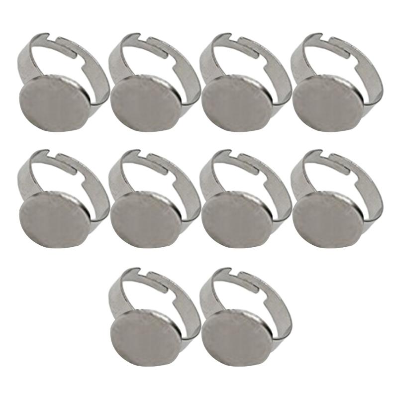 

Pack of 10 Adjustable Rings Blanks Base In Stainless Steel Individualized Rings Blanks for Unique DIY Jewelry Making 14mm