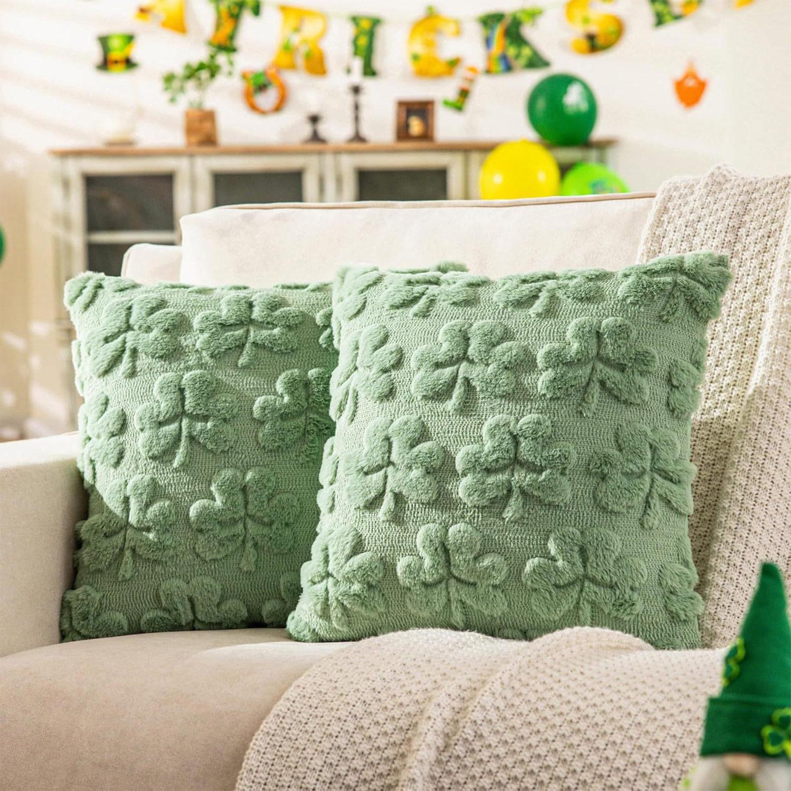 Green Embroidered Pillowcase High-end Sofabedside Cushion Cover pillow Insert Not Included One Size 715₽