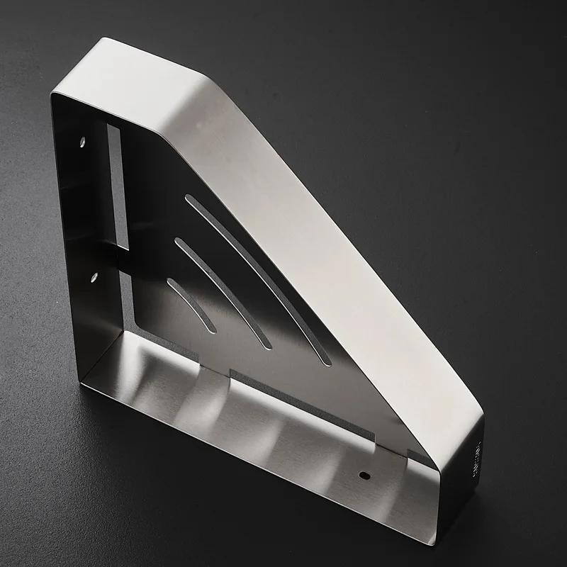 Bathroom Shelves Hardware Rack Kitchen Storage Rack 304 Stainless Steel Wall Mounted Corner Triangle Shower Holder Accessories