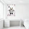 Whimsical Vintage Panda on Toilet Metal Tin Sign, Daily News Reading Illustration Wall Decor for Home Bar Man Cave Cafe Restaura