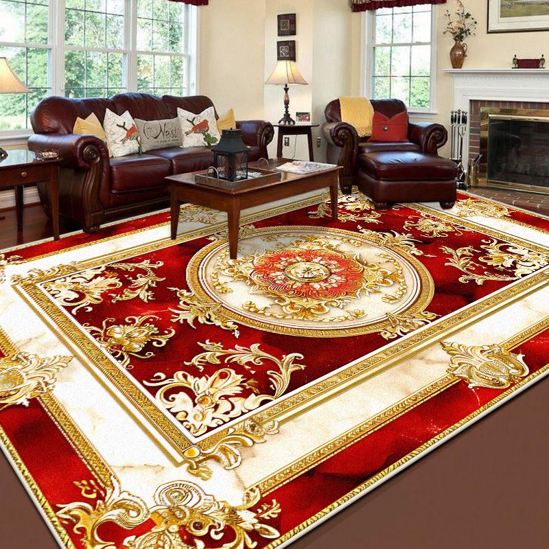 Retro Luxusní Měkké Koberce do Obývacího Pokoje Evropská Dekorace Pohovková Zóna Protiskluzové Podložky na Podlahu Ložnice Nádherný Koberec Přizpůsobitelný