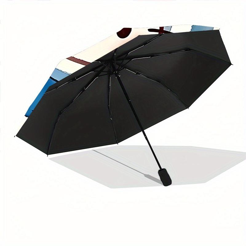 1pc Hello Kitty Shark Automatic Umbrella with Folding Feature - Compact Travel Umbrella, Perfect Gift for Birthday, Christmas, , 011