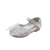 Girls Leather Shoes Children's Lace Butterfly Rhinestone Pearls Beading Performance Single Shoes Fashion Weeding Kids Shoes