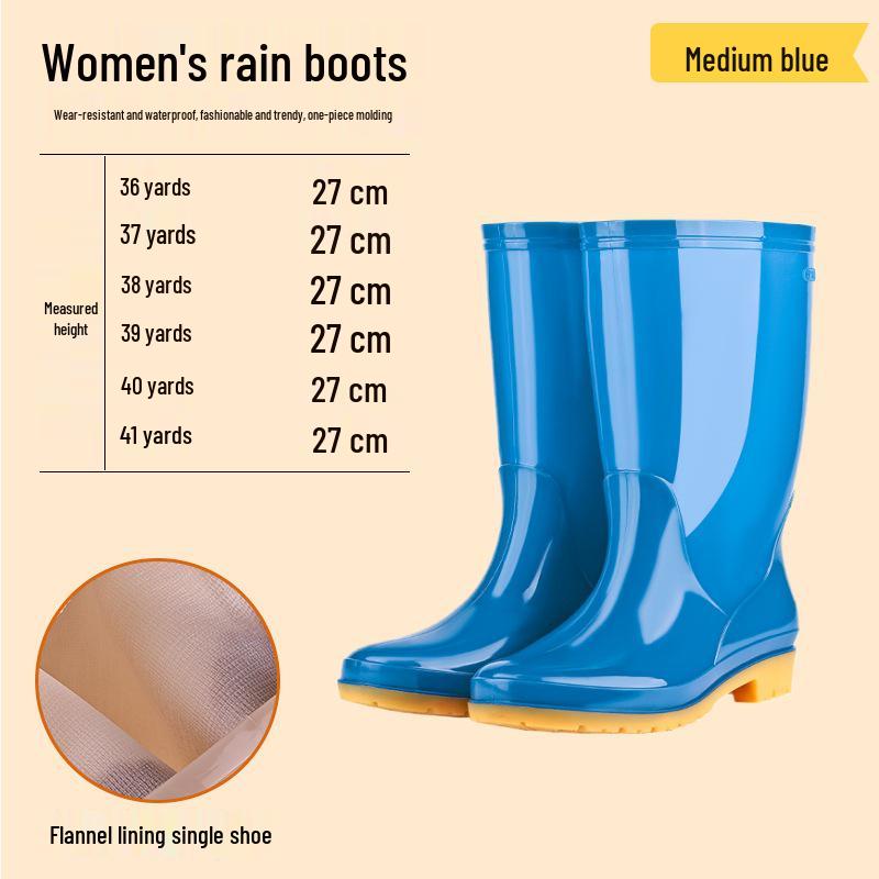 Damen Rutschfeste High-Top Regenstiefel - Warm, Gummi und Wasserdicht für Küche und Arbeit