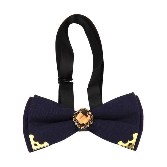 

Bow Tie Adjustable Fit Shiny Rhinestone Design Men Bow Tie Weddings Groomsmen Business Formal Occasions Party Accessories темно-синього кольору