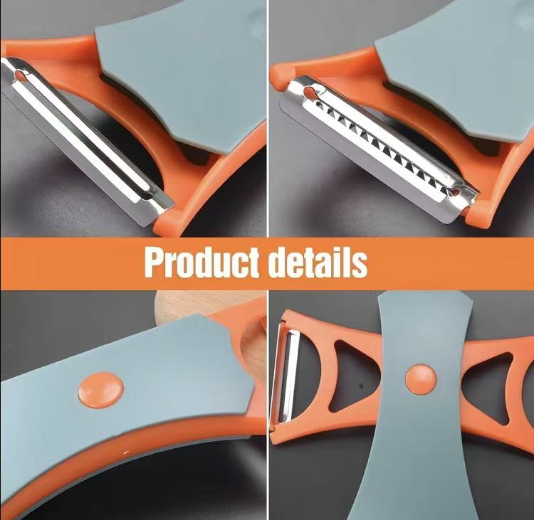 2 in 1 Stainless Steel Fruit & Vegetable Peeler – Peeling + Serrated Blades