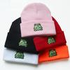 Cute Cartoon Beanie Hat for Adults Knitted Cap Warm Ski Hats with for Frog Patte