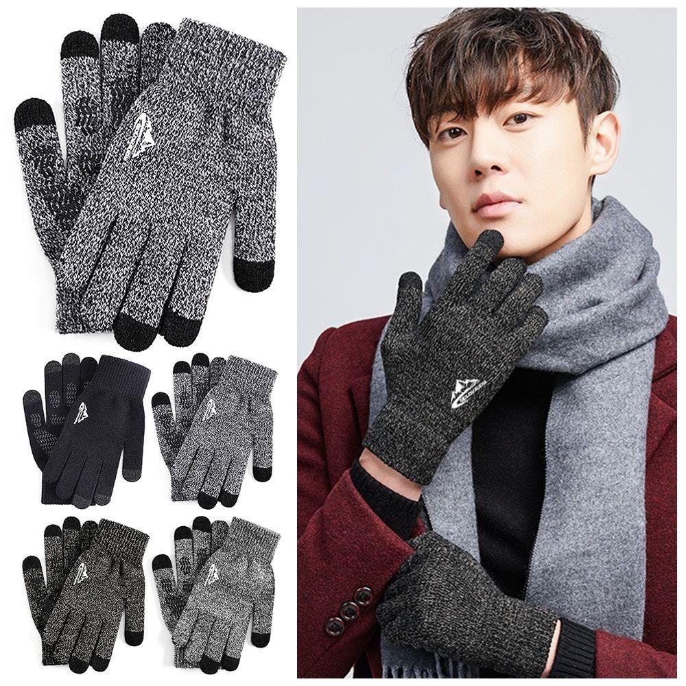 

Knitted Knitted Gloves Thick Furry Warm Mitts New Fashion Full Finger Mittens Riding Driving women-Color 2