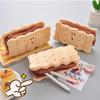 1pcs Cookie Pencil Case Bread Pencil Case Toast Pencil Case  Unisex Stationery Large Capacity Portable Bag Cosmetic Pouch