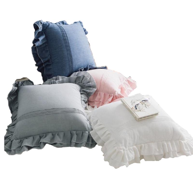 

Чехол на подушку с оборками Простой домашний декор