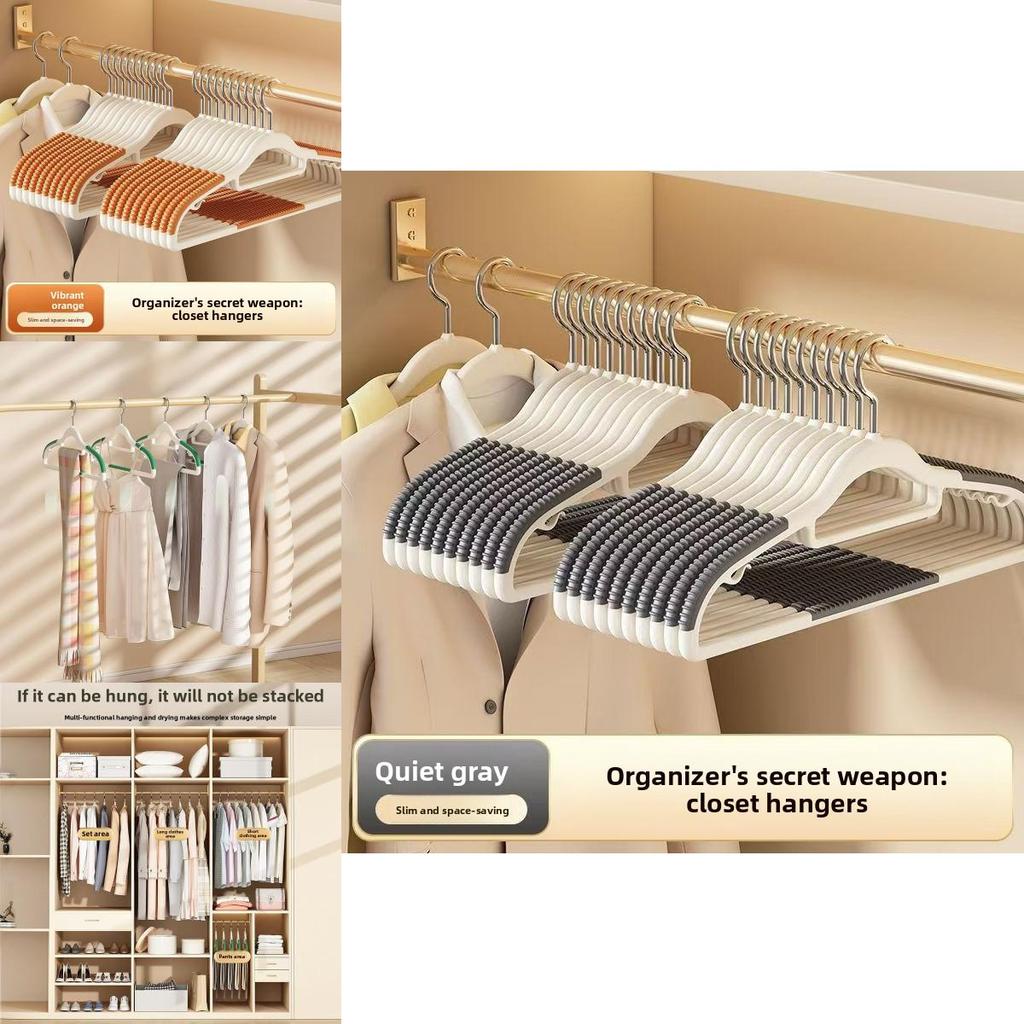 Plastic Dualposition Clothes Hangers With Nonslip Design For Wet And Dry Garments