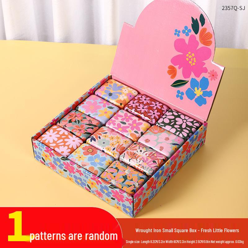 Mini Cute Cookie Candy Storage Tin with Lid for Hairpins, Earrings, or Small Items