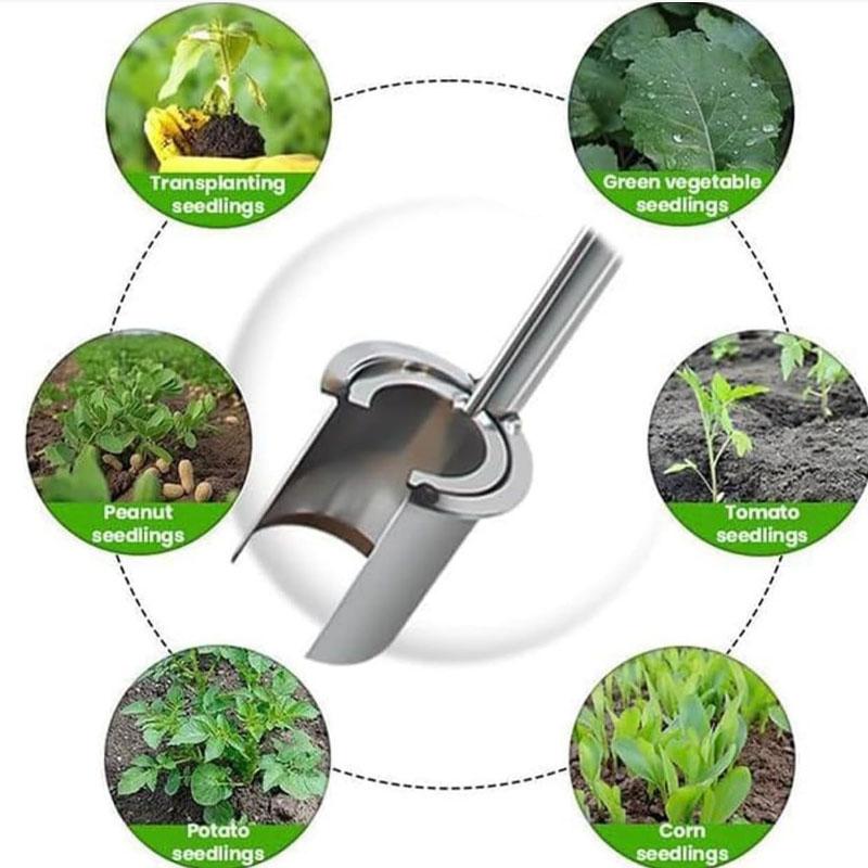 Plant And Fruit Tree Seedling Transplanter Stainless Steel Garden Barrel Transplanter Plant Flowers Diging Seedlings Artifact