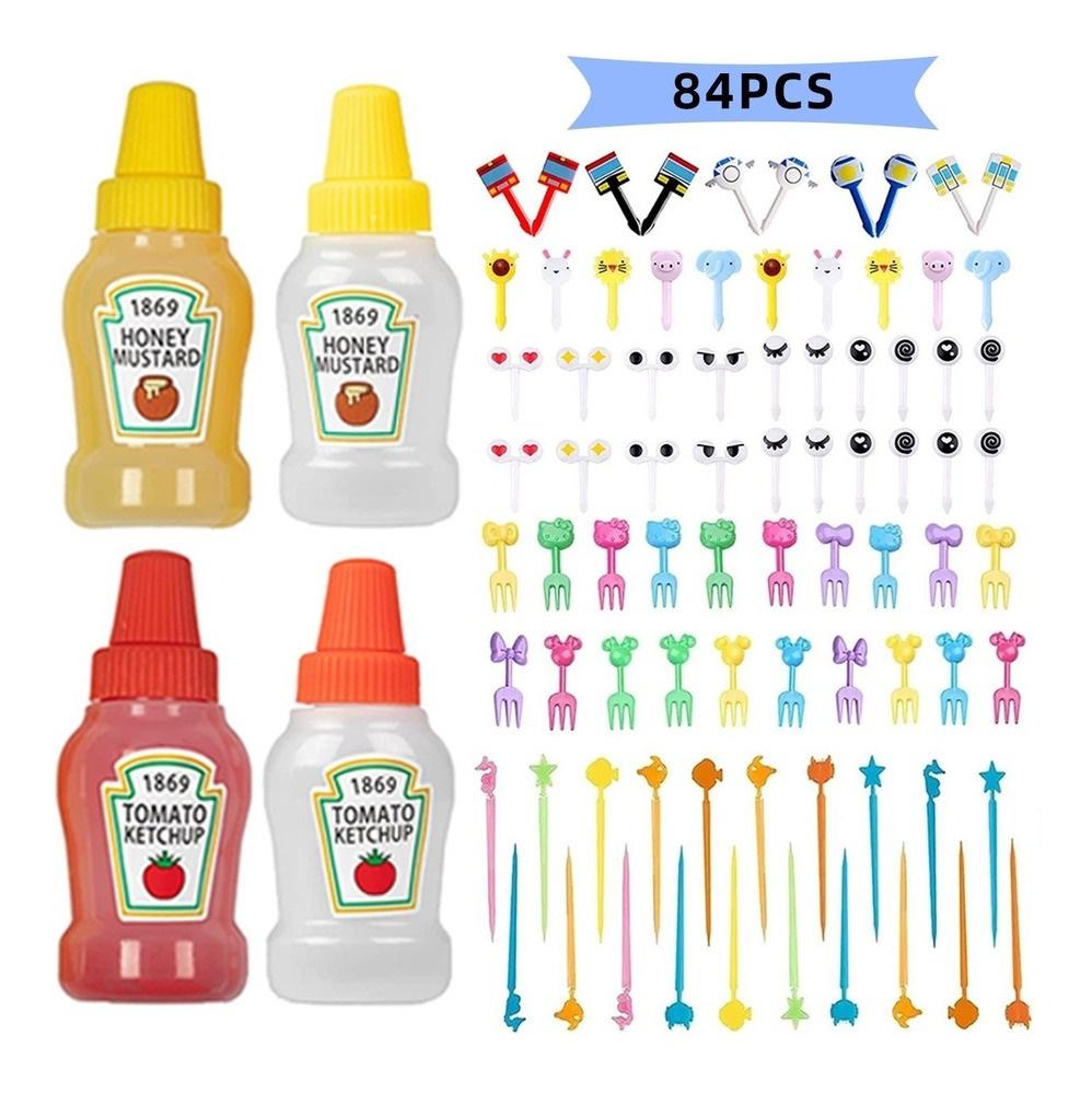 

88Pcs Mini Ketchup Bottles,mini Condiment Squeeze Bottle,Plastic Portable Containers Bottle for Adults,Lunchbox,Picnic,Soy Sauce